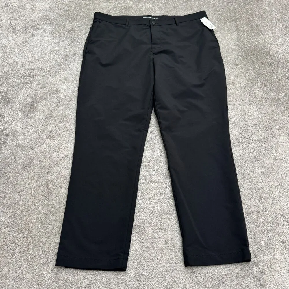 Banana Republic Stella Trouser Pants Mens 40x30 True Black Tech Travel Commuter